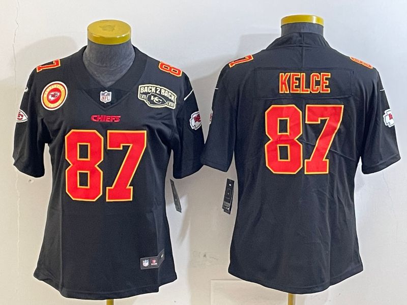 Youth Kansas City Chiefs 87 Kelce Black 2025 Nike Vapor Limited NFL Jersey style 2096